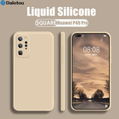 Luksuzna kvadratna tekuća silikonska maska za Huawei P30 P40 Lite P50 P20 Pro Mate 20 30 40 Honor 20 8X P Smart 2021 Z Candy Soft Cover
