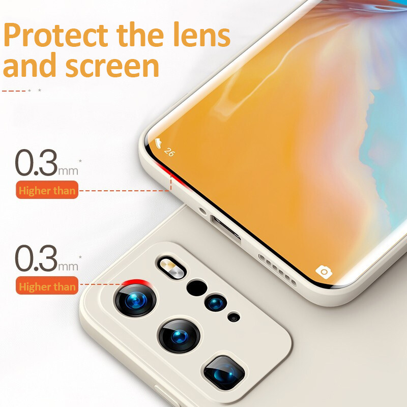 Πολυτελής τετράγωνη θήκη υγρής σιλικόνης για Huawei P30 P40 Lite P50 P20 Pro Mate 20 30 40 Honor 20 8X P Smart 2021 Z Candy Soft Cover