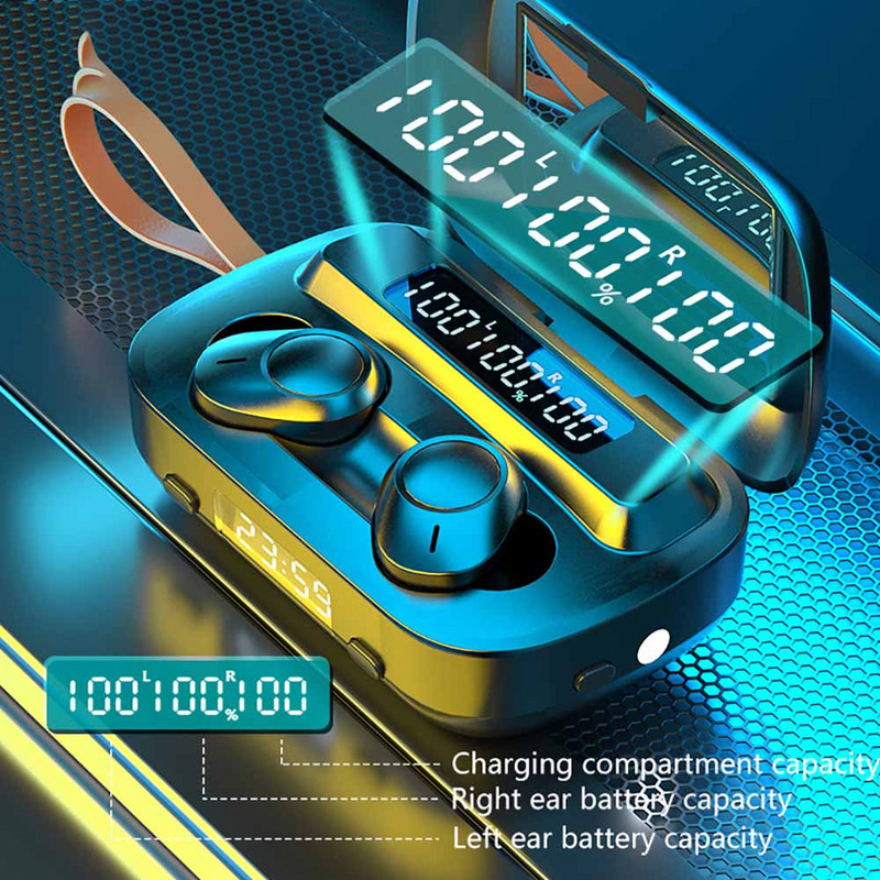 Bezdrôtové slúchadlá M13 TWS Športové slúchadlá do uší Vodotesné LED displej Hudobné slúchadlá pre Huawei Iphone Oppo Xiaomi Bluetooth slúchadlá