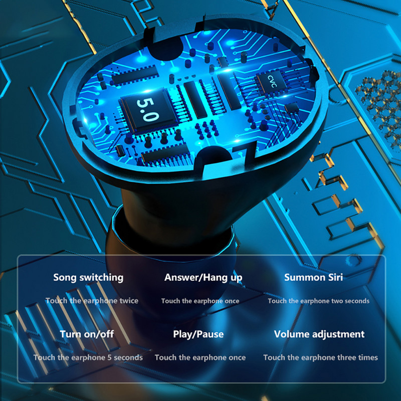 Bezdrôtové slúchadlá M13 TWS Športové slúchadlá do uší Vodotesné LED displej Hudobné slúchadlá pre Huawei Iphone Oppo Xiaomi Bluetooth slúchadlá