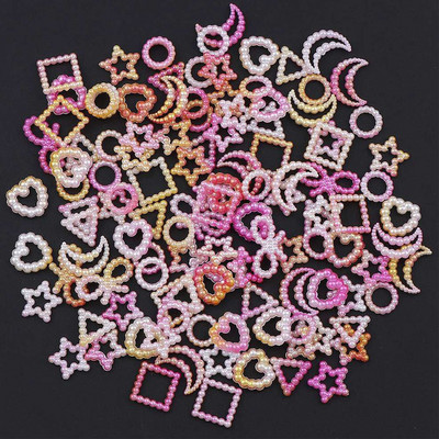 50kom 3D Nail Art Punk srebrni biserni oblik Gotički dizajn Luksuzni privjesci Savjeti za manikuru Ukrasi sa kamenčićima