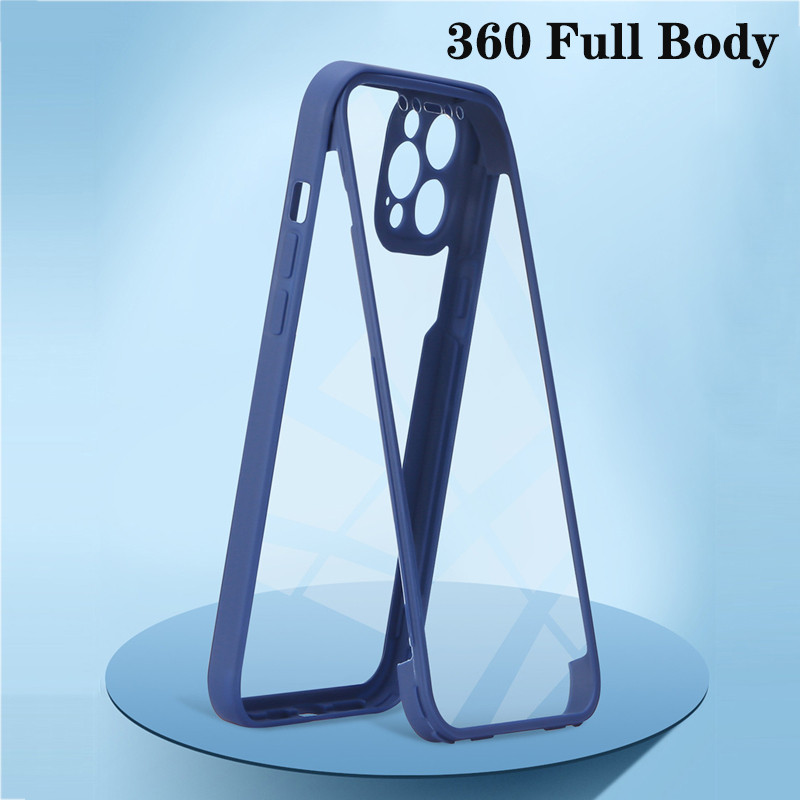 360 täieliku kehakaitsega läbipaistev telefoni kate iPhone14 13 12 11 Pro Max X XR XS 14Plus esiekraanile põrutuskindel pehme kate