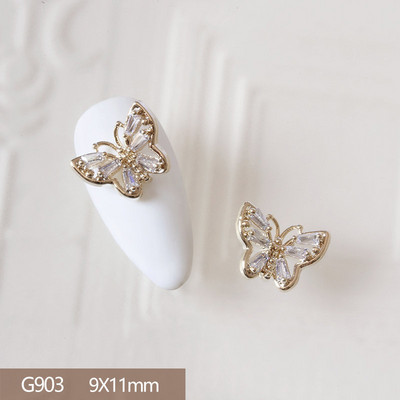 10db 3D Butterfly Love Virág Ötvözet Nail Art Circon Pearl Crystal Fém Manikűr Köröm Kiegészítők Kellékek Dekorációk Bűbáj