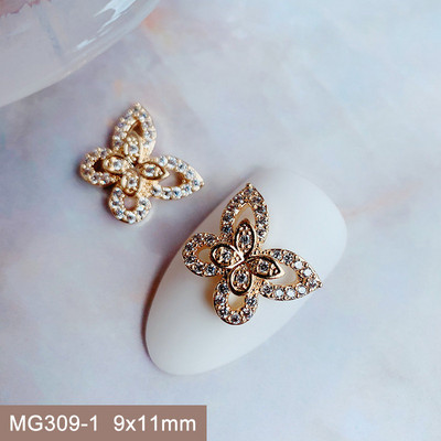 10db 3D Butterfly Love Virág Ötvözet Nail Art Circon Pearl Crystal Fém Manikűr Köröm Kiegészítők Kellékek Dekorációk Bűbáj