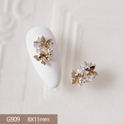 10db 3D Butterfly Love Virág Ötvözet Nail Art Circon Pearl Crystal Fém Manikűr Köröm Kiegészítők Kellékek Dekorációk Bűbáj