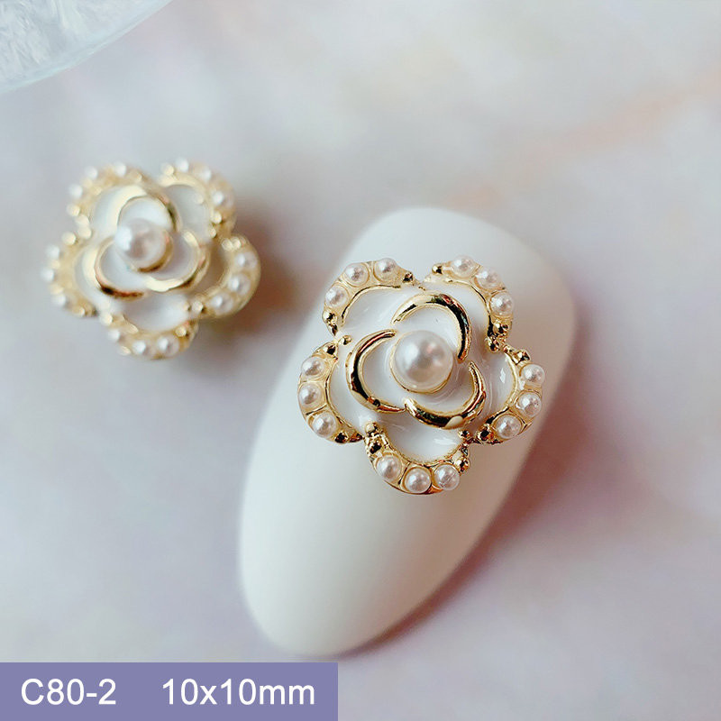 10db 3D Butterfly Love Virág Ötvözet Nail Art Circon Pearl Crystal Fém Manikűr Köröm Kiegészítők Kellékek Dekorációk Bűbáj