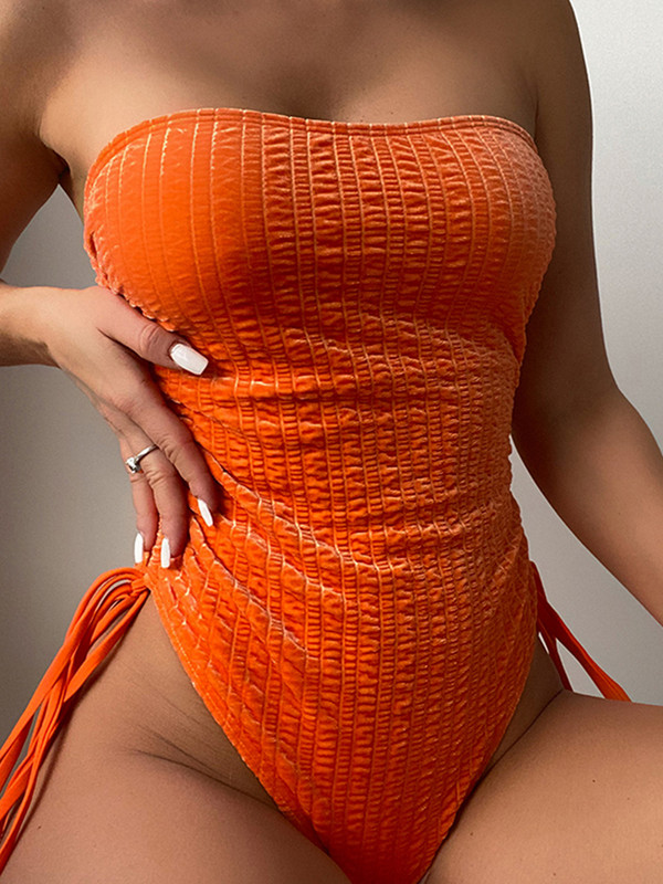 Seksi jednodijelni ženski kupaći kostim s otvorenim ramenima Monokini jednodijelni kupaći kostim s povezima conjunto biquinis feminino trajes de baño mujer 2022.