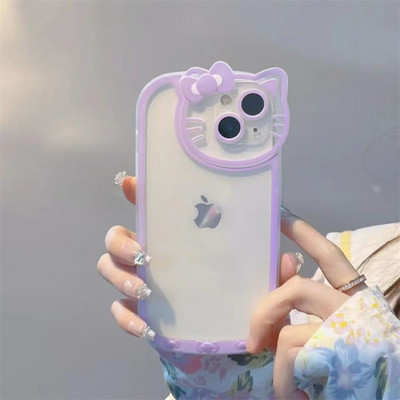 Originaal Sanrio Hello Kitty läbipaistev ümbris iPhone`ile 14 13 11 12 Pro Max XS XR 7 8 Plus SE Cartoon armas pehme põrutuskindel kate