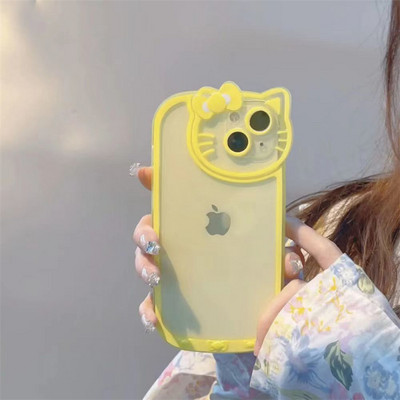 Originaal Sanrio Hello Kitty läbipaistev ümbris iPhone`ile 14 13 11 12 Pro Max XS XR 7 8 Plus SE Cartoon armas pehme põrutuskindel kate