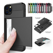 Калъф за телефон Slide Wallet със слот за кредитна карта за iPhone 14 13 12 11Pro Max XR XS Max X 8 7 Plus Edge TPU Armor Удароустойчив заден капак