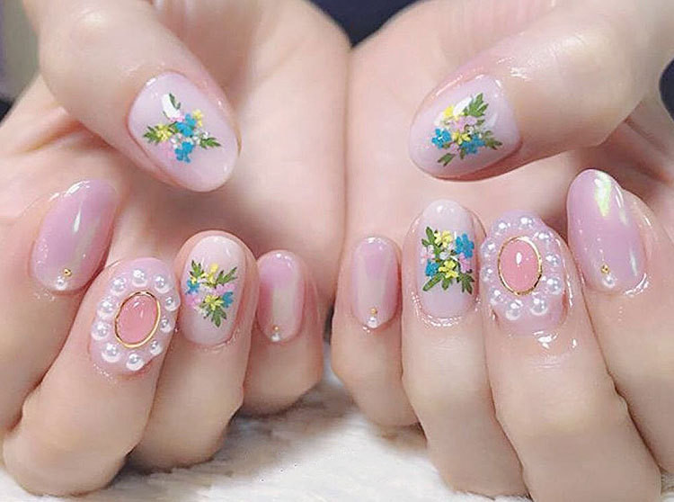 24 komada suhog cvijeća za nokte Pravo osušeno cvijeće za 3D ukrase za nokte Cvjetna manikura Cvjetne naljepnice Accessori Nail Decor