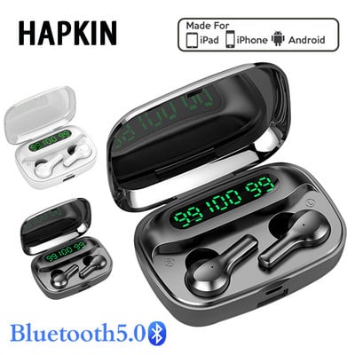 R3 TWS Bluetooth слушалки Музикални слушалки LED захранващ дисплей Сензорно управление Спортни слушалки за Huawei Безжични слушалки Xiaomi
