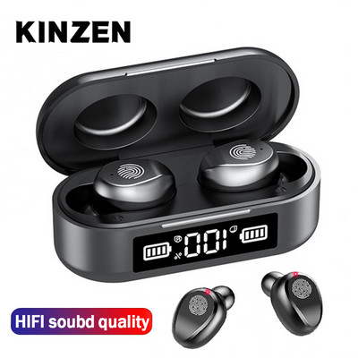 F9-6 Bluetooth Earphone 5.0 Безжични слушалки Стерео Мини Слушалки Спортни слушалки Микрофон с кутия за зареждане за смарт телефон TWS