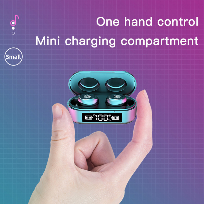 F9-6 Bluetooth slušalice 5.0 bežične slušalice stereo min slušalice sportske slušalice mikrofon s kutijom za punjenje za pametni telefon TWS