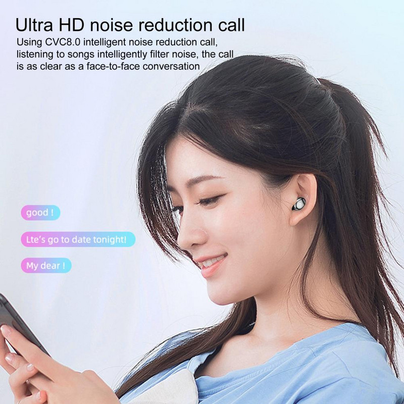 F9-6 Bluetooth slušalice 5.0 bežične slušalice stereo min slušalice sportske slušalice mikrofon s kutijom za punjenje za pametni telefon TWS