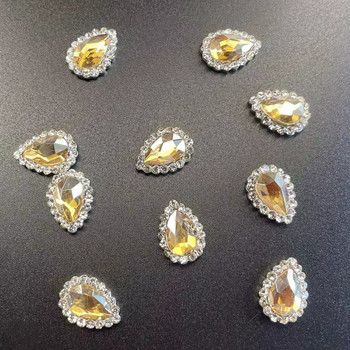 10 бр. Талисмани за ноктопластика от сплав Златен/сребърен дизайн на Royal Court Palace с диамантени кристали, кристални скъпоценни камъни, 3D бижута за маникюр