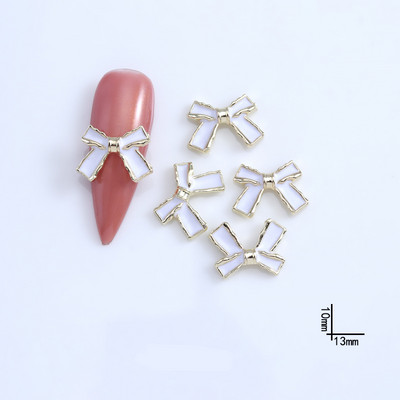 10db Simplicity Design Köröm Kiegészítők Fekete/fehér Romantikus francia körömdíszítéshez DIY csokornyakkendő/virágos körömbűbáj 9*14MM