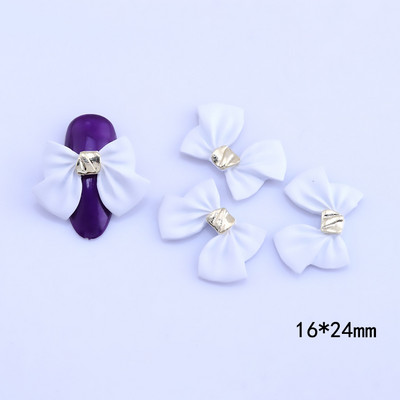 10db Simplicity Design Köröm Kiegészítők Fekete/fehér Romantikus francia körömdíszítéshez DIY csokornyakkendő/virágos körömbűbáj 9*14MM