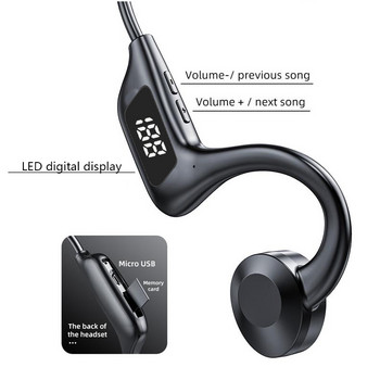 Ασύρματα ακουστικά Bluetooth Bone Conduction Ακουστικά TWS Αδιάβροχα αθλητικά ακουστικά μείωσης θορύβου Μαγνητικά ακουστικά λειτουργίας με μικρόφωνο U9