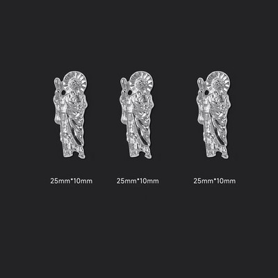 10pc 3D privjesci za nokte San Judas Luksuzni metalni privjesci za nokte Art Charm pozlaćeni kamenčići kristalni DIY pribor za manikuru