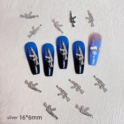 10pc 3D privjesci za nokte San Judas Luksuzni metalni privjesci za nokte Art Charm pozlaćeni kamenčići kristalni DIY pribor za manikuru