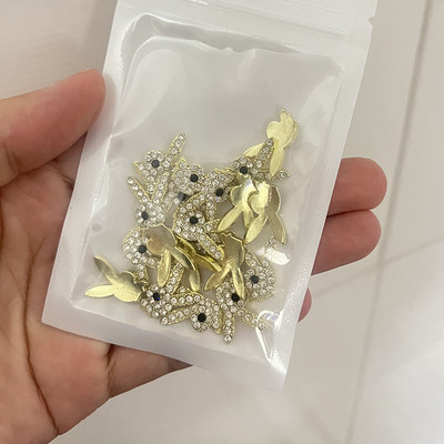 10pc 3D privjesci za nokte San Judas Luksuzni metalni privjesci za nokte Art Charm pozlaćeni kamenčići kristalni DIY pribor za manikuru