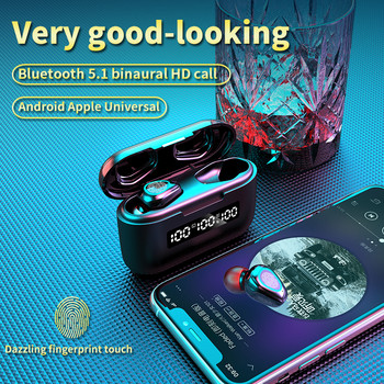 G40 TWS Bluetooth слушалки Безжични спортни слушалки Намаляване на шума LED цифров дисплей Музикални слушалки Работи на всички смартфони