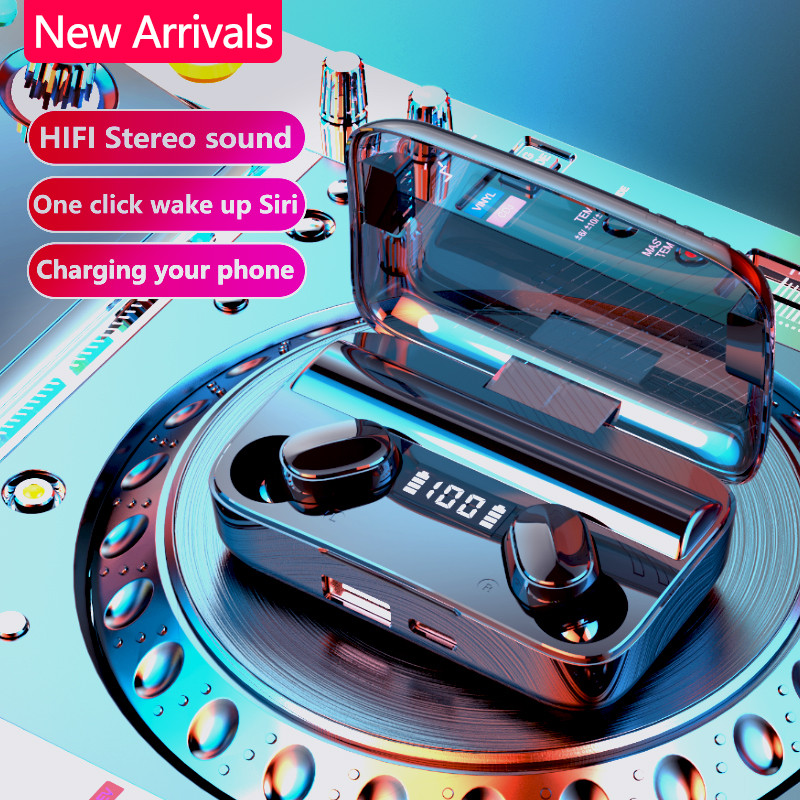 A9 TWS Bluetooth bežične slušalice Sportske slušalice Power Bank Smanjenje buke za Iphone Huawei Samsung Xiaomi Glazbene slušalice