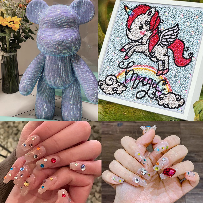 10000 komada 2/3 mm miješanih boja AB Pixie Stone Resin Dio za nokte Ukrasni kamenčići Kutija s 12 pojaseva Okrugla ravna stražnja žele Ukrasni kamenčići u masi za nokte