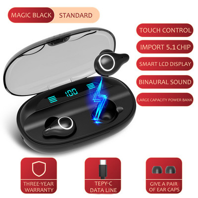 Α18 Ακουστικά TWS Ασύρματα ακουστικά μουσικής με οθόνη LED υψηλής ποιότητας 9D ήχου για ακουστικά Bluetooth της Oppo Huawei Iphone Xiaomi