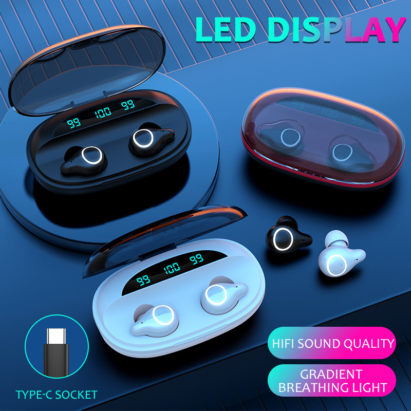 Α18 Ακουστικά TWS Ασύρματα ακουστικά μουσικής με οθόνη LED υψηλής ποιότητας 9D ήχου για ακουστικά Bluetooth της Oppo Huawei Iphone Xiaomi