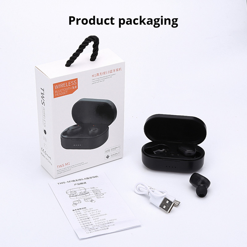M1 TWS Mini ασύρματα ακουστικά Bluetooth Αθλητικά ακουστικά Αδιάβροχα ακουστικά Ποιότητα ήχου για Huawei Iphone Xiaomi Music Earphone