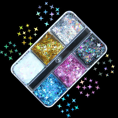 6 rács Mermaid Love Heart köröm flitterek AB Butterfly Glitter Flakes körömdíszítési kellékek barkácsolás szakembereknek Kiegészítők