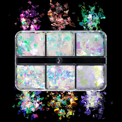 6 rács Mermaid Love Heart köröm flitterek AB Butterfly Glitter Flakes körömdíszítési kellékek barkácsolás szakembereknek Kiegészítők