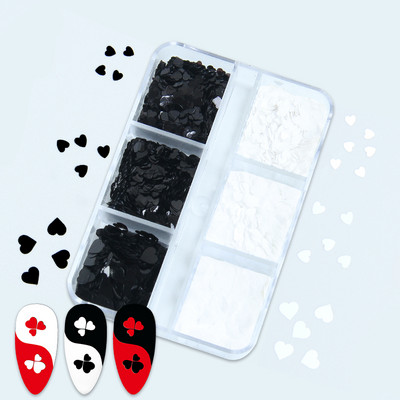 6 rács Mermaid Love Heart köröm flitterek AB Butterfly Glitter Flakes körömdíszítési kellékek barkácsolás szakembereknek Kiegészítők