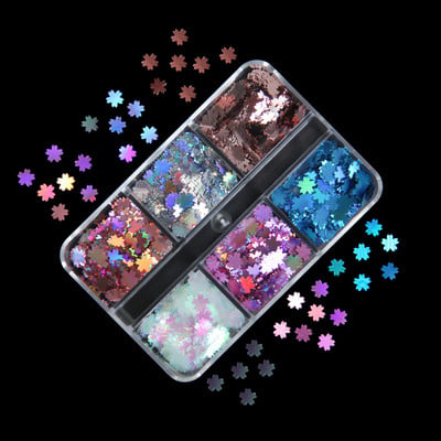 6 rács Mermaid Love Heart köröm flitterek AB Butterfly Glitter Flakes körömdíszítési kellékek barkácsolás szakembereknek Kiegészítők