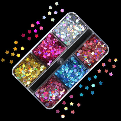 6 rács Mermaid Love Heart köröm flitterek AB Butterfly Glitter Flakes körömdíszítési kellékek barkácsolás szakembereknek Kiegészítők