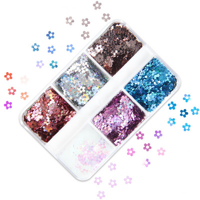 6 rács Mermaid Love Heart köröm flitterek AB Butterfly Glitter Flakes körömdíszítési kellékek barkácsolás szakembereknek Kiegészítők