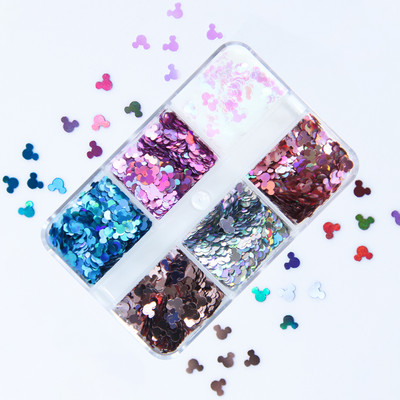 6 rács Mermaid Love Heart köröm flitterek AB Butterfly Glitter Flakes körömdíszítési kellékek barkácsolás szakembereknek Kiegészítők