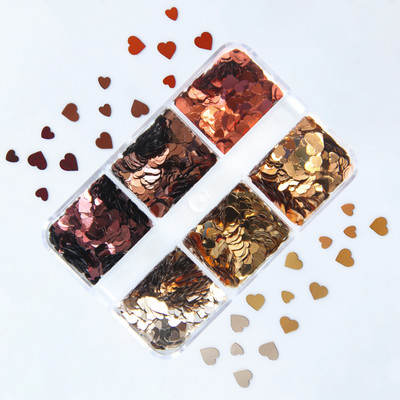 6 rács Mermaid Love Heart köröm flitterek AB Butterfly Glitter Flakes körömdíszítési kellékek barkácsolás szakembereknek Kiegészítők