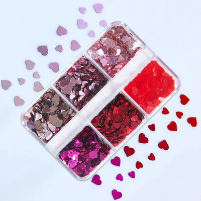 6 rács Mermaid Love Heart köröm flitterek AB Butterfly Glitter Flakes körömdíszítési kellékek barkácsolás szakembereknek Kiegészítők