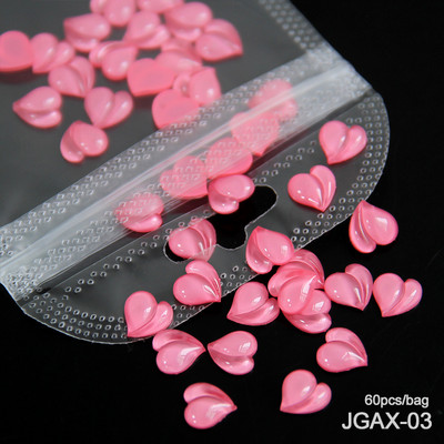 60db Akril AB barackszív Kawaii Aurora gyanta köröm strassz 3D Love Jewelry körömdíszítés rózsaszín lila varázslatok kiegészítők