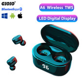 Ασύρματα ακουστικά A6 Mini TWS Bluetooth Αθλητικά ακουστικά Αδιάβροχα ακουστικά για iPhone Samsung Oppo Huawei Xiaomi Music Headset