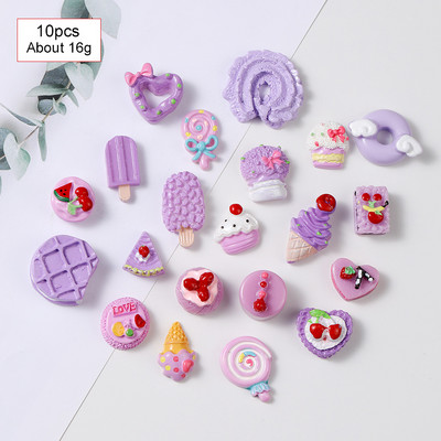 10 gab./partija Kawaii sveķu nagu mākslas piekariņi Happy Flower Jelly Gummy Mix Sweet Candy 3D Nagu dekorēšana DIY Luksusa nagu aksesuāri