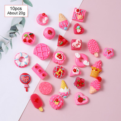 10 gab./partija Kawaii sveķu nagu mākslas piekariņi Happy Flower Jelly Gummy Mix Sweet Candy 3D Nagu dekorēšana DIY Luksusa nagu aksesuāri