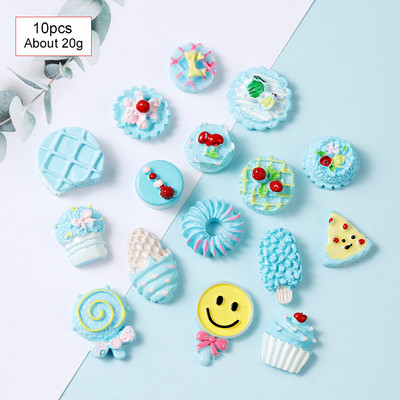 10 gab./partija Kawaii sveķu nagu mākslas piekariņi Happy Flower Jelly Gummy Mix Sweet Candy 3D Nagu dekorēšana DIY Luksusa nagu aksesuāri