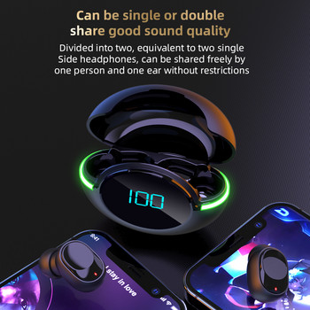 2022 Νέα Mini ασύρματα ακουστικά Μουσική Bluetooth Ακουστικά με Αθλητικά Ακουστικά Οθόνης για Smartphone Huawei Xiaomi iPhone oppo
