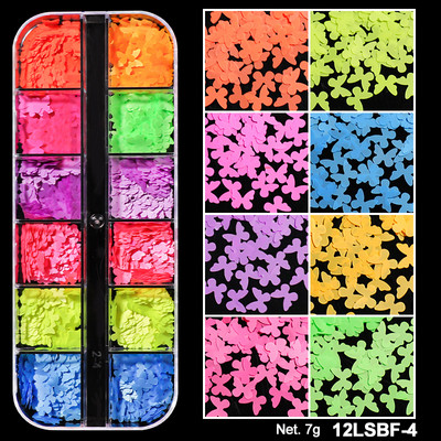 12 rács Szerelem Nail Art Csillogó Szív Pehely Valentin-napi Dekoráció 3D Vegyes Forma Paillette Manikűr Barkácsolás Professzionális Kiegészítők