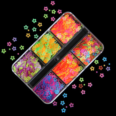 6 mreža New Star Nail Art Svjetlucave šljokice Boja lasera Zvjezdano nebo Mjesečeve pahuljice Pribor za nokte za manikuru Profesionalni dodaci