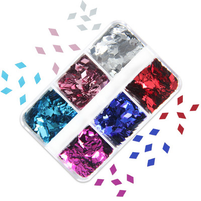 6 mreža New Star Nail Art Svjetlucave šljokice Boja lasera Zvjezdano nebo Mjesečeve pahuljice Pribor za nokte za manikuru Profesionalni dodaci